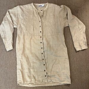Kiko Beige Button-Down Tunic
